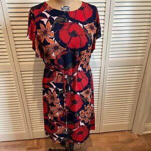 ANN TAYLOR LOFT Short Sleeve Colorful Dress Size M